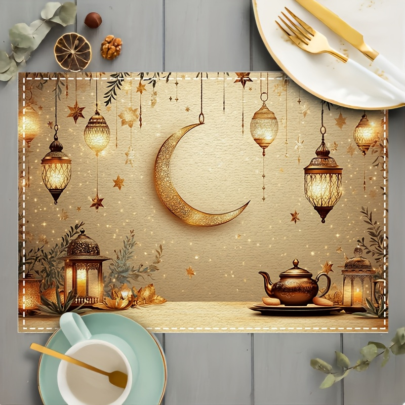 Multiplication Table Mat - 4pc ramadan lanterna lua estrelas placemats