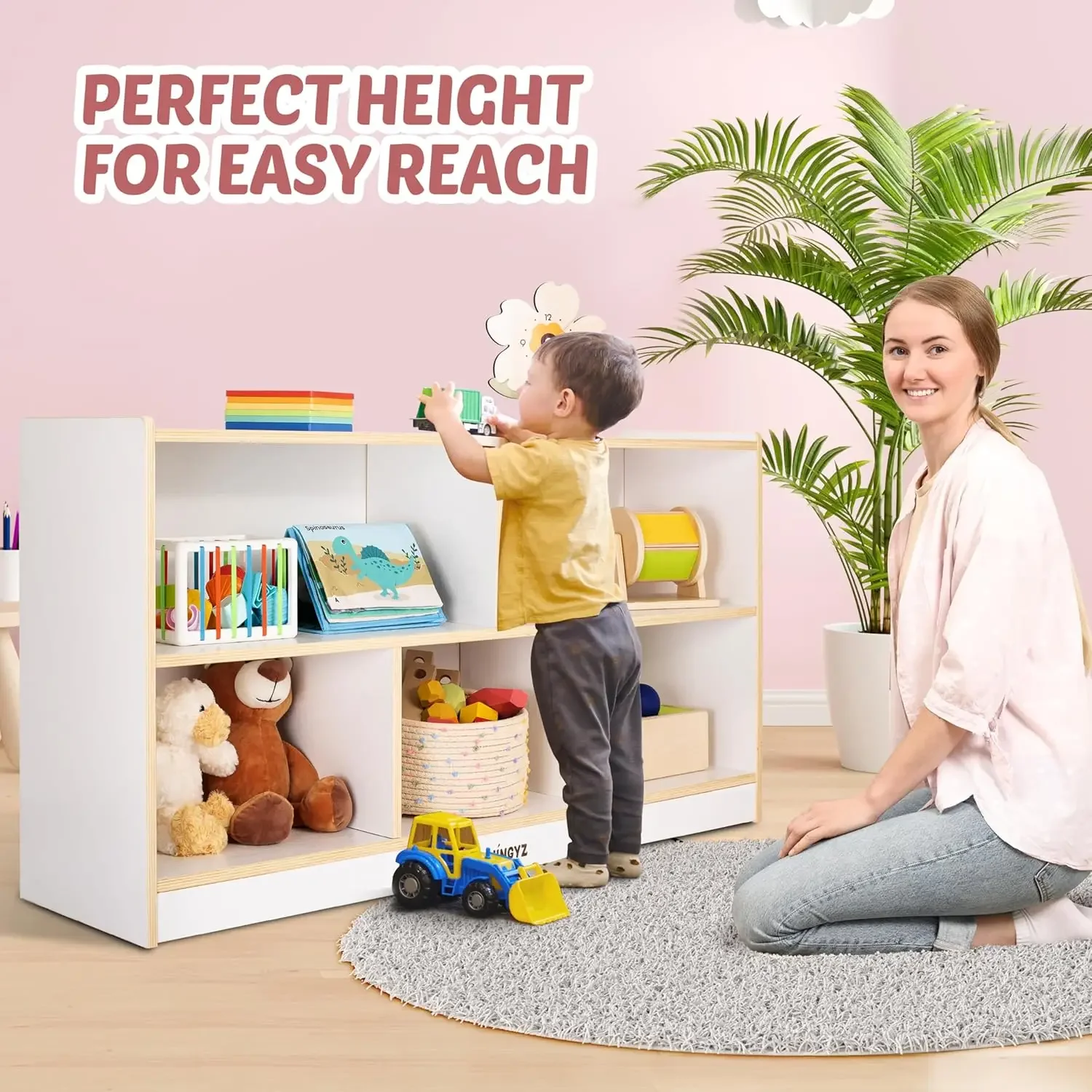Montessori Shelf Toy - Organizador de Brinquedos para Crianças, Armário