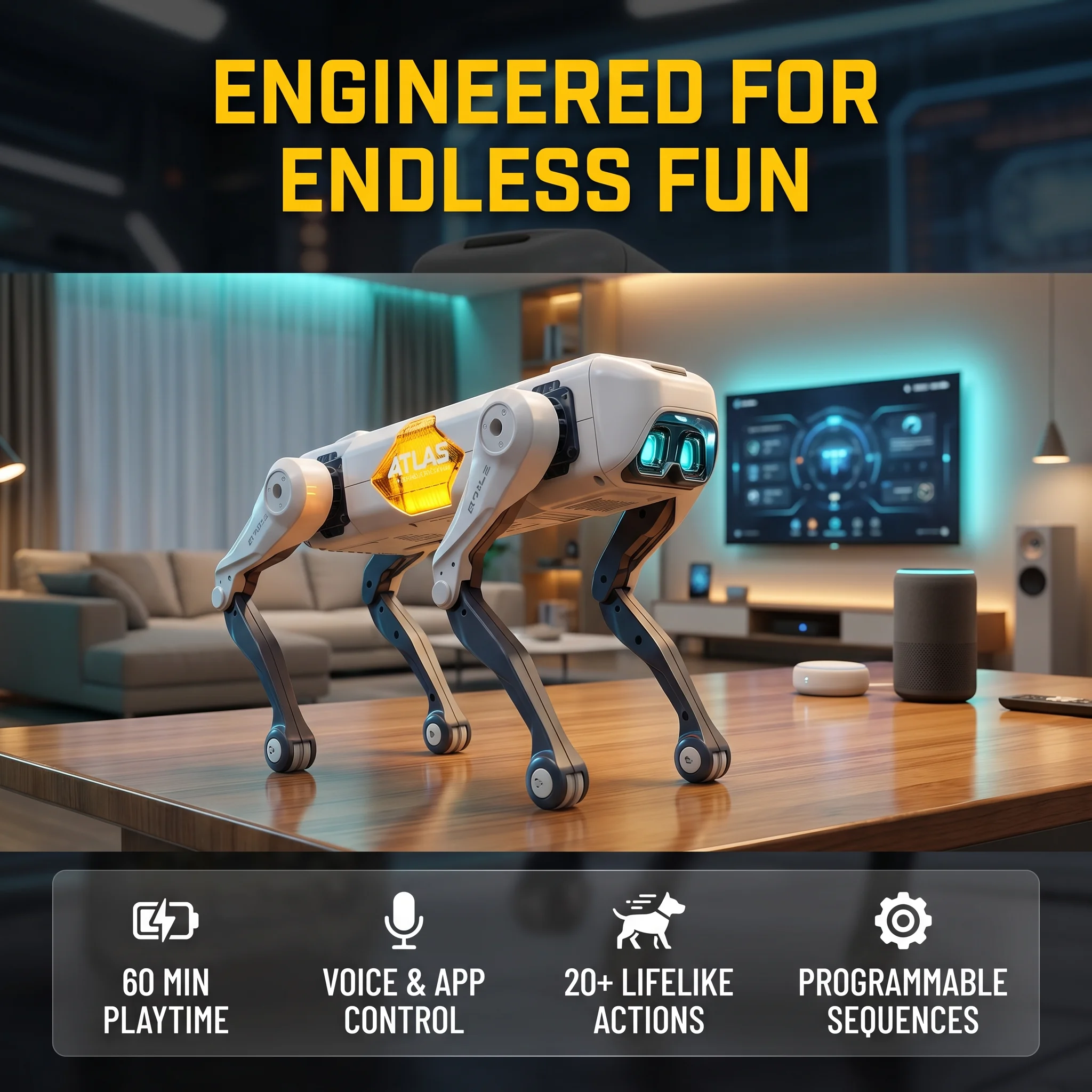 Kids Educational Gadget - Cão Robô Inteligente com IA, Controle