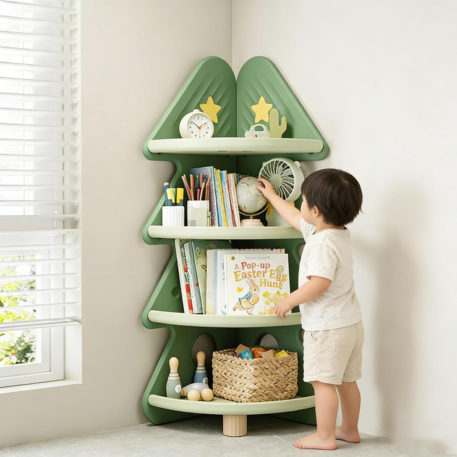 Estante de Canto de 4 Níveis p - Montessori Shelf Toy avaliação e preço